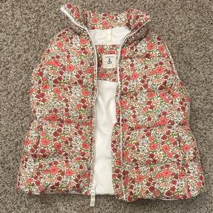 Girls Floral Puffer Vest landends sz 5-6